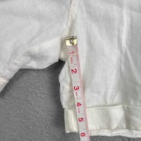 Joie 100% Linen Cargo Shorts White Size 10 Summer Lagenlook Resort Beachy - Picture 5 of 7